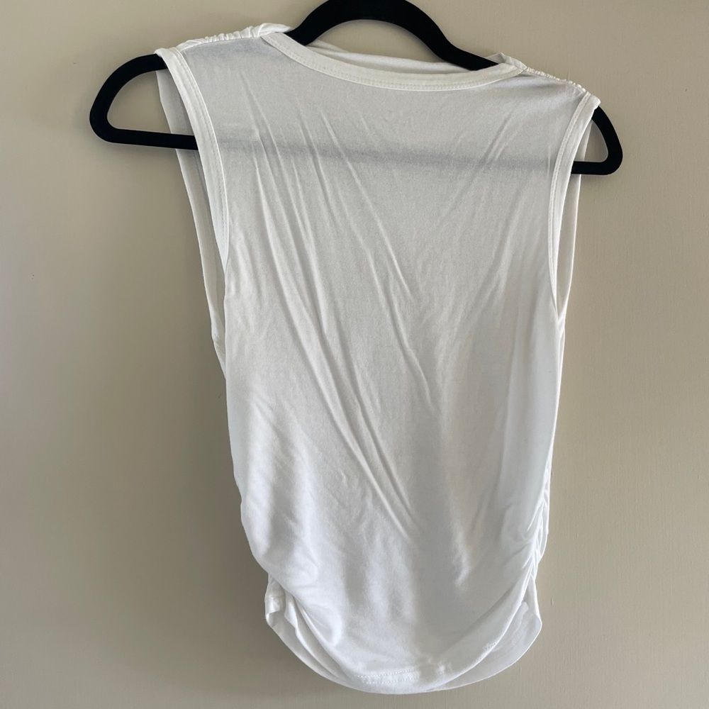 SHEIN White Ruched Sleeveless Muscle Tee Tank S